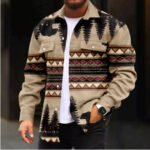 European And American Button Coat Printing Casual Jacket Coat - Image 3