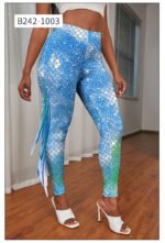 Women's Leggings Mermaid Fish Scale Print Pants Tight Buttock Lifting Yoga Pants - Image 3