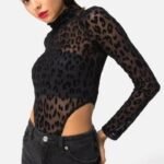 Black Leopard Mesh Bodysuit - Image 3
