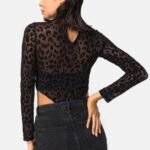 Black Leopard Mesh Bodysuit - Image 10