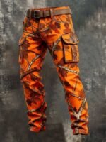 Vintage Stripe Patchwork Men Cargo Pants Multi Pockets Workwear - Image 5