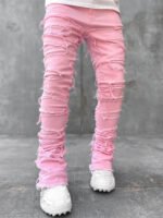 Ins Fringes Ripped Trousers Individual Patched Pants - Image 3