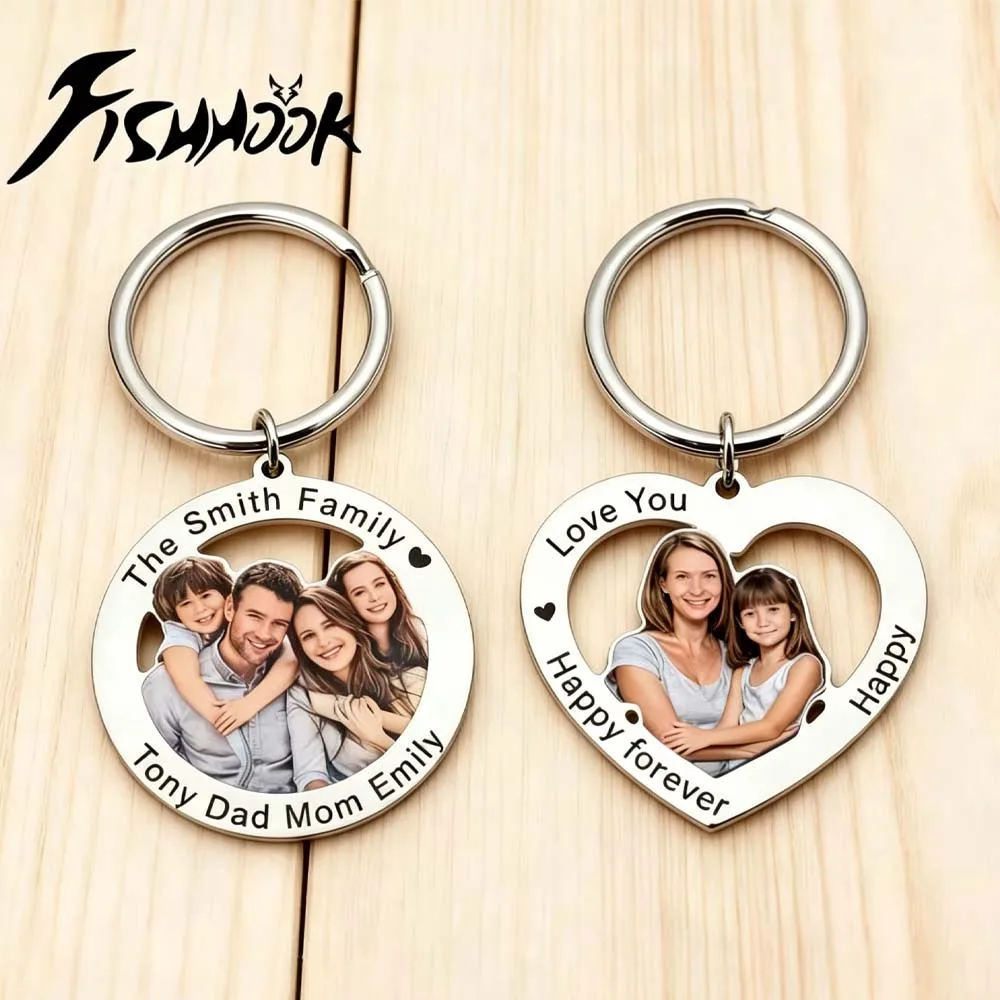 S23c99769eb604fc4929d94c75180746dL.webp Custom Photo Keychain Stainless Steel Gift for Women Men - Image 1