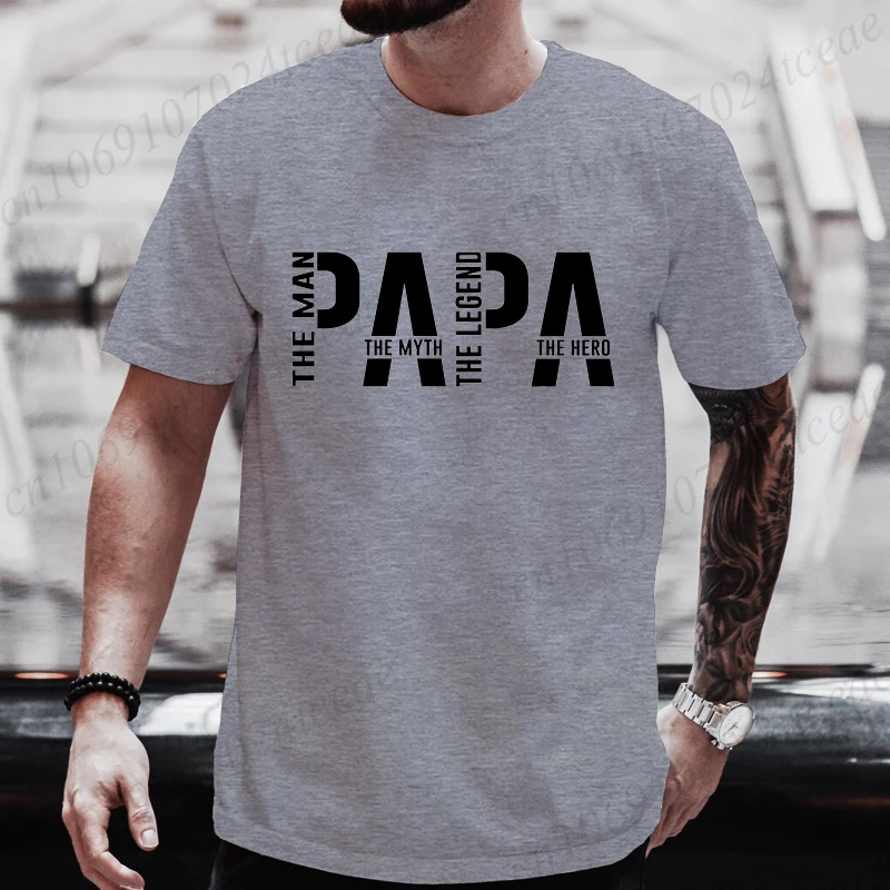 S33a4137a0e024a4dbbfe32c1fd2b7dacO.webp Papa The Man The Myth The Legend Funny T-shirt for Men - Image 1