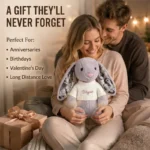 Custom Photo & Name Plush Bunny Toy Sweater Rabbit Stuffed Animal with Printed Ears Photo - Image 4