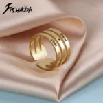 Custom Name Stainless Steel Ring Gold Color