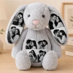 Custom Photo Bunny Plush with Hidden Ear