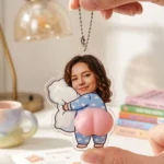 Custom Photo Hugging Pillow Squishy Butt Acrylic Keychain - Image 3
