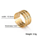 Custom Name Stainless Steel Ring Gold Color - Image 6
