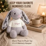 Custom Photo & Name Plush Bunny Toy Sweater Rabbit Stuffed Animal with Printed Ears Photo - Image 6