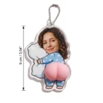 Custom Photo Hugging Pillow Squishy Butt Acrylic Keychain - Image 2