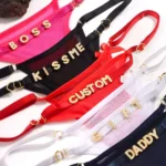 Custom Crystal Letter Thong Panties 5 Colors