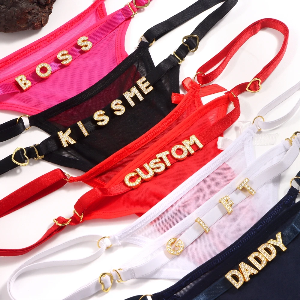 Se4d9a7660a864ffcb26d6dafeac787c9N.webp Custom Crystal Letter Thong Panties 5 Colors - Image 1