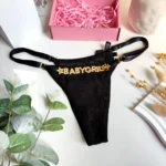 Custom Crystal Letter Thong Panties 5 Colors - Image 3