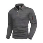 Patchwork Checkerboard Fashion Men's Casual Sports Polo Shirt - Image 5