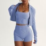 High-Waist Sports Yoga Fitness Quick-Drying Breathable Yoga Three-Piece Set - Image 2