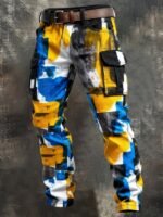 Cool Fire Lightning Thunder Print Men Cargo Pants Multi Pocket Tactical Workwear Trousers Hip Hop Street Fashion Casual Pants - Image 3
