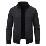 Slim Fit Zipper Stand Collar Sweater - Image 5