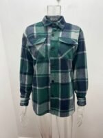 Men's Fashion Simple Plaid Shirt Long Sleeve Button Coat - Image 10
