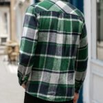 Men's Fashion Simple Plaid Shirt Long Sleeve Button Coat - Image 5