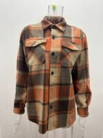Men's Fashion Simple Plaid Shirt Long Sleeve Button Coat - Image 4
