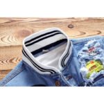 Men's ribbed long sleeve stand-up denim jacket - Image 5