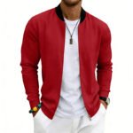 Spring Autumn Thin Vintage Men's Simple Flight-Style Stand Collar Zip-Up Baseball Jacket Cardigan - Image 2