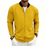 Spring Autumn Thin Vintage Men's Simple Flight-Style Stand Collar Zip-Up Baseball Jacket Cardigan - Image 5