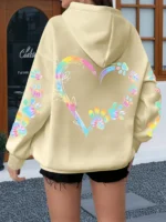 2026 Heart Dog Paw Printed Hoodies - Image 3