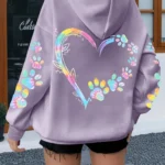 2026 Heart Dog Paw Printed Hoodies