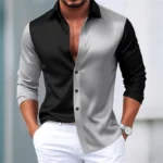 3D Printed Bamboo Silk Men's Long Sleeve Casual Shirt - Image 4