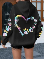 2026 Heart Dog Paw Printed Hoodies - Image 4