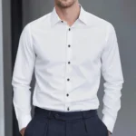 two-color Pattern 3D Print Scrollwork Men's Long Sleeve Shirt - Image 3