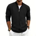 Spring Autumn Thin Vintage Men's Simple Flight-Style Stand Collar Zip-Up Baseball Jacket Cardigan - Image 10