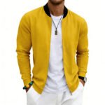 Spring Autumn Thin Vintage Men's Simple Flight-Style Stand Collar Zip-Up Baseball Jacket Cardigan - Image 9