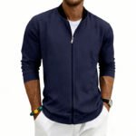 Spring Autumn Thin Vintage Men's Simple Flight-Style Stand Collar Zip-Up Baseball Jacket Cardigan - Image 8